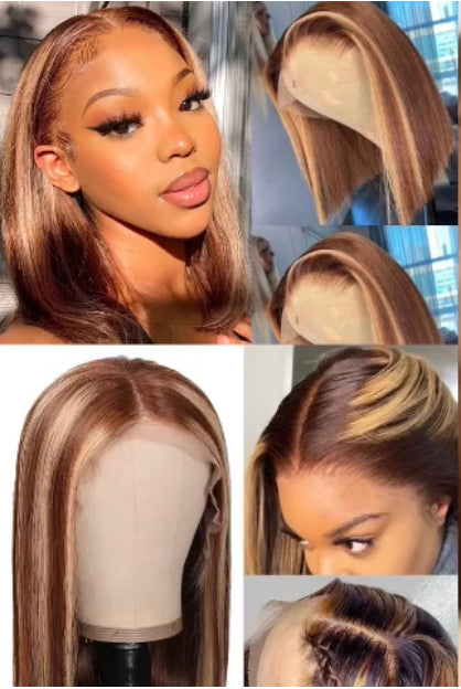 Highlighted Frontal Bob Wig